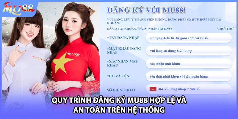 Quy trình đăng ký MU88 hợp lệ và an toàn trên hệ thống